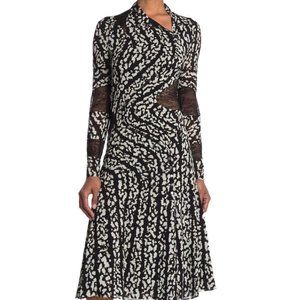 PROENZA SCHOULER Mock Neck Snap Front Silk Blend Midi Dress (RRP $1790)